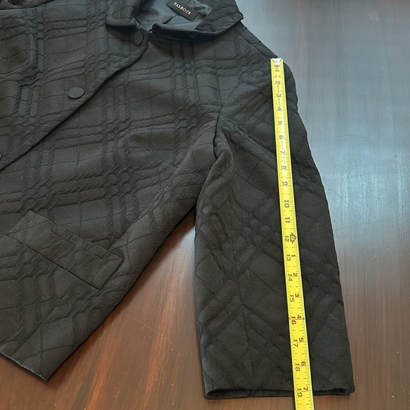Talbots Quilted Blazer Black 3/4 Sleeves Cotton Blend Womens Size L - Picture 13 of 15